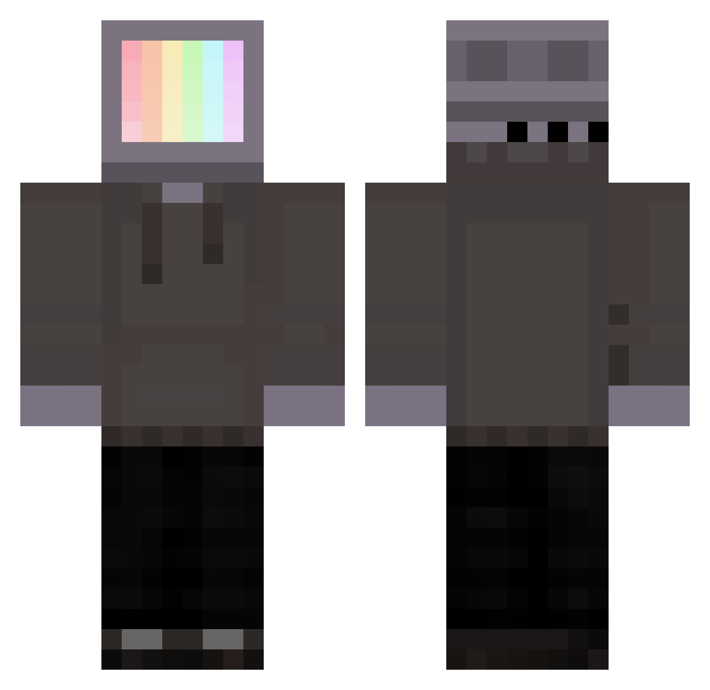 SoIid Minecraft skin, front and back view