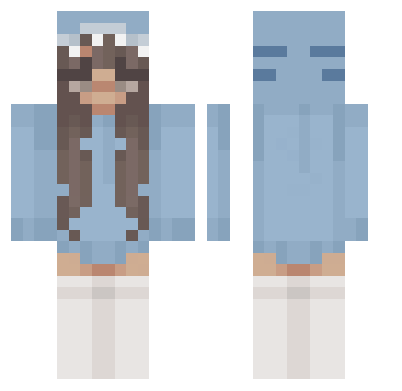 Absofsteele2 Minecraft skin, front and back view