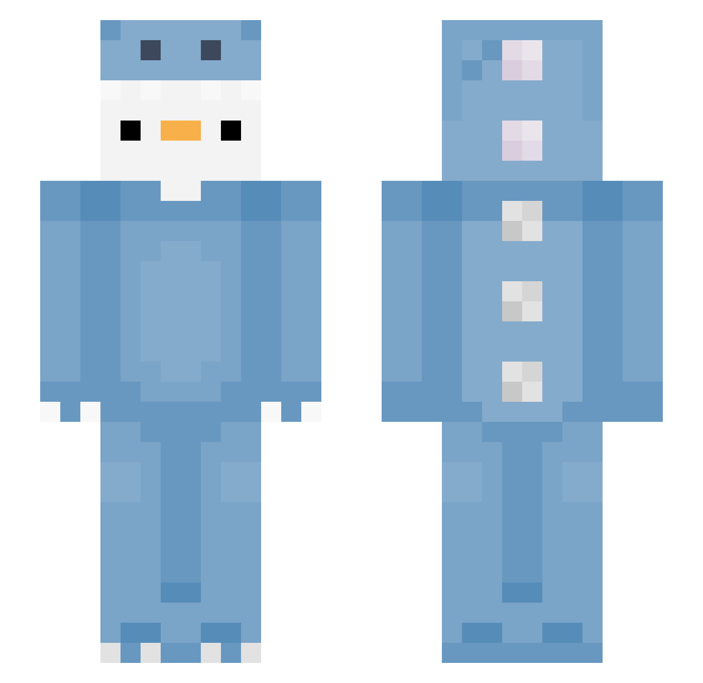 CrazyApple Minecraft skin, front and back view