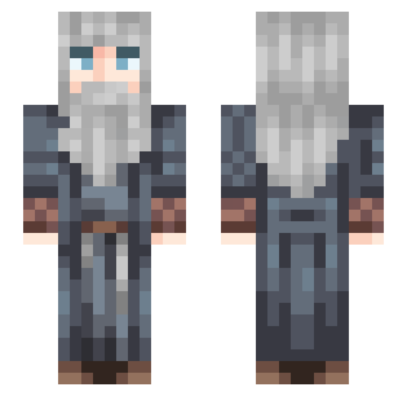 HL19 Minecraft skin, front and back view