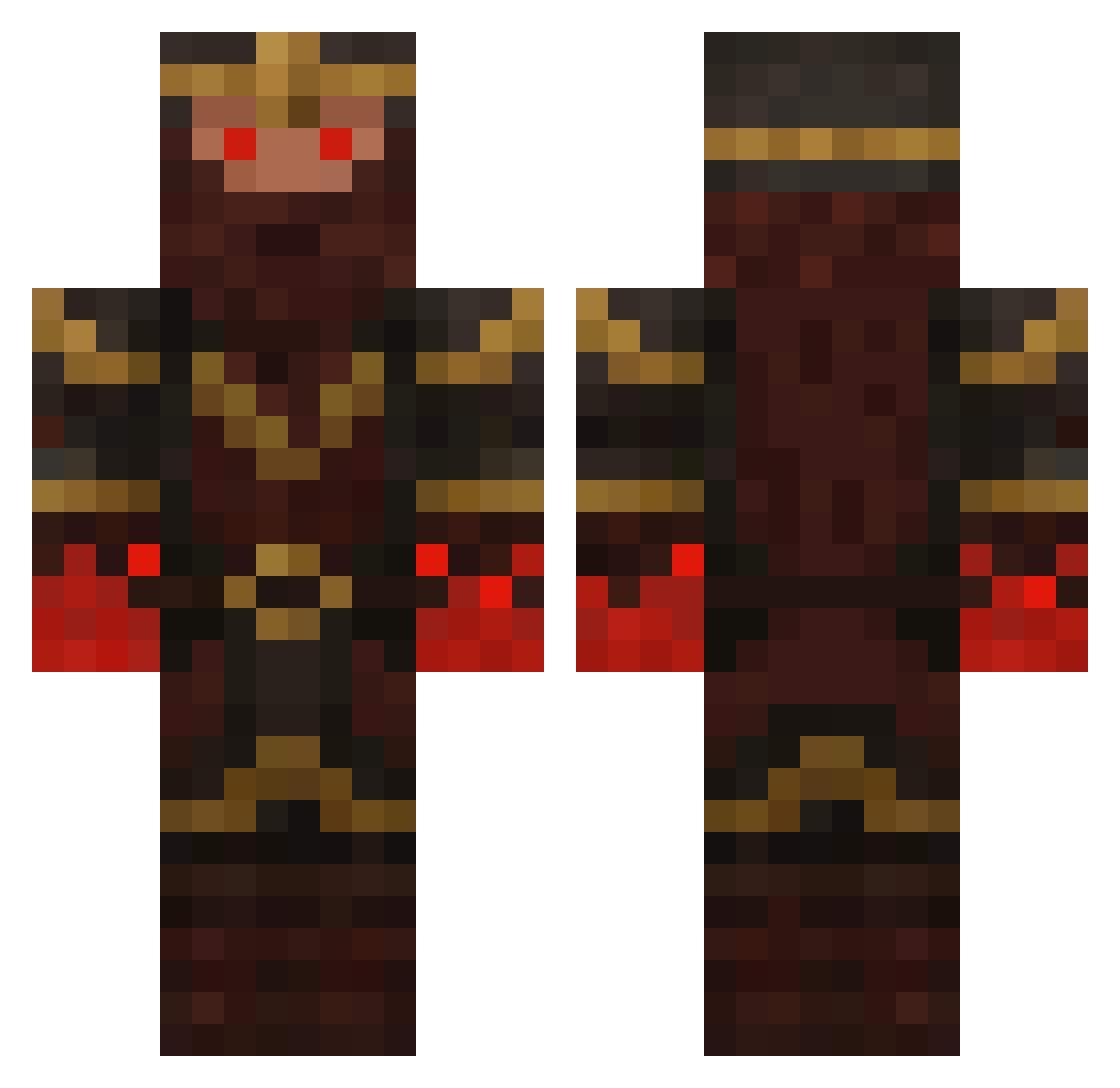 emerald_dragonn Minecraft skin, front and back view