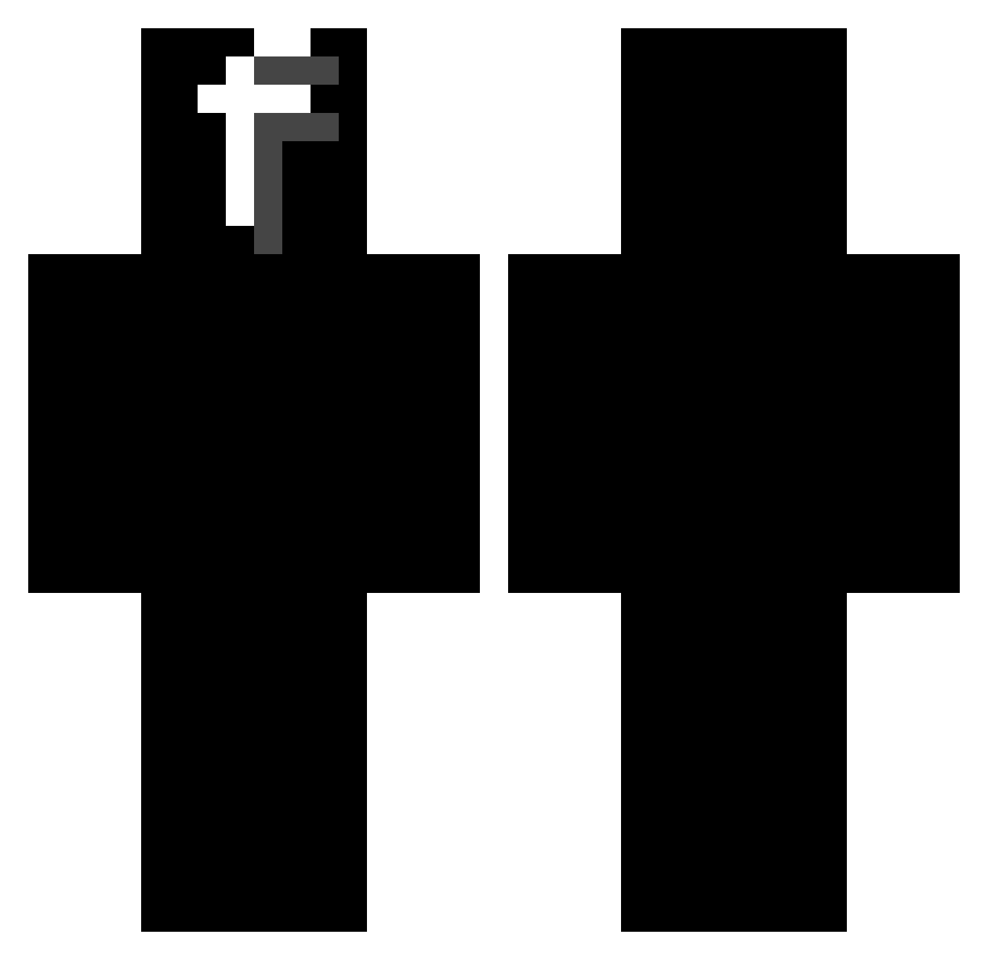 Akadible Minecraft skin, front and back view