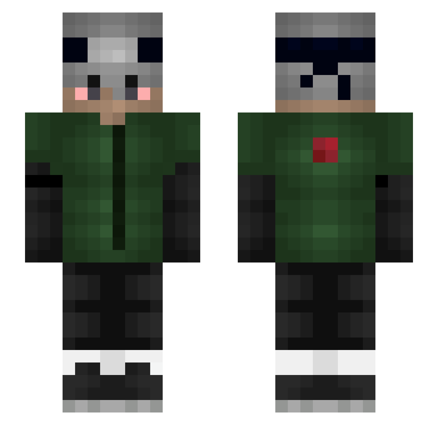 rolanog Minecraft skin, front and back view