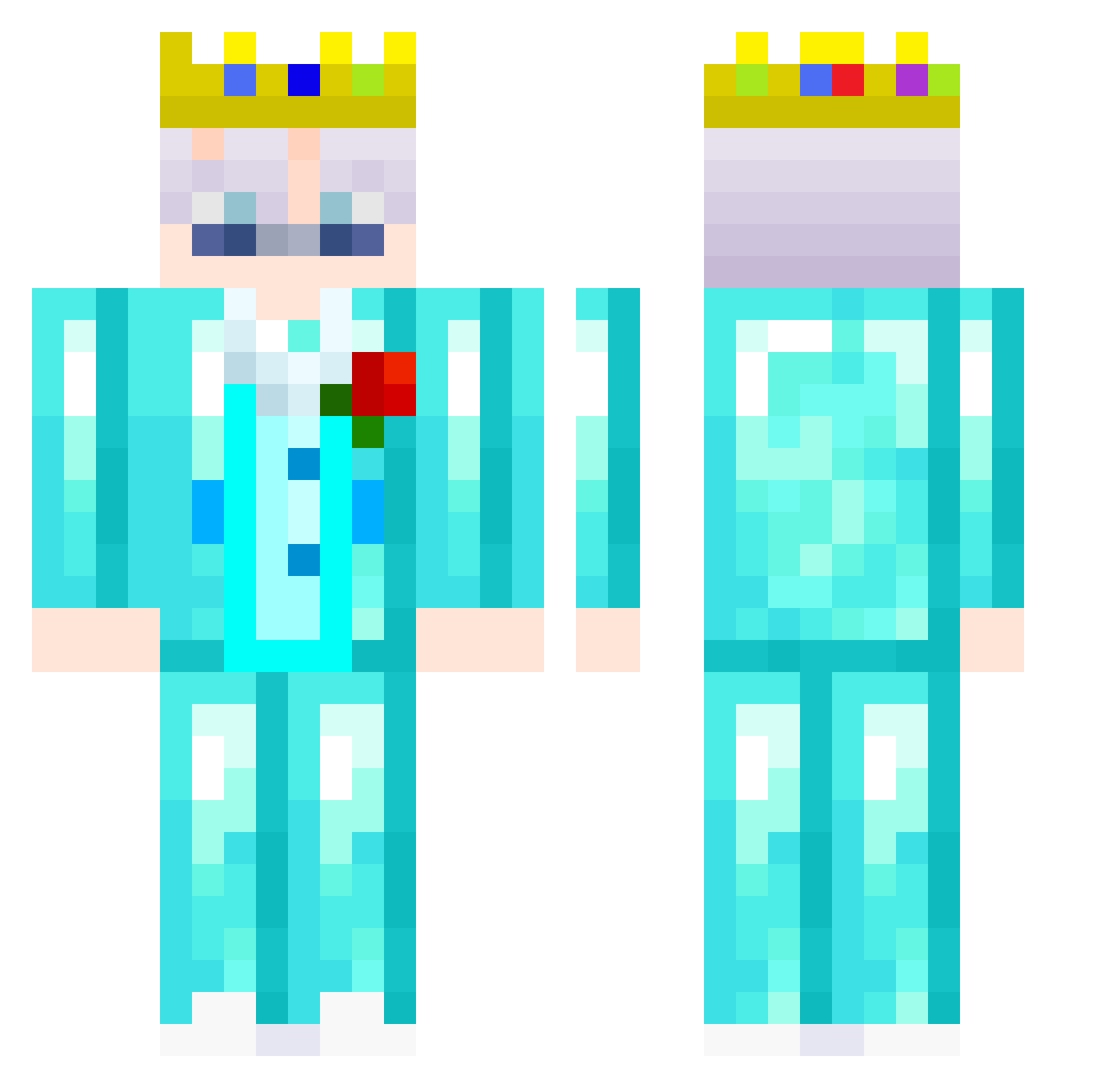 Sabberaffe Minecraft skin, front and back view