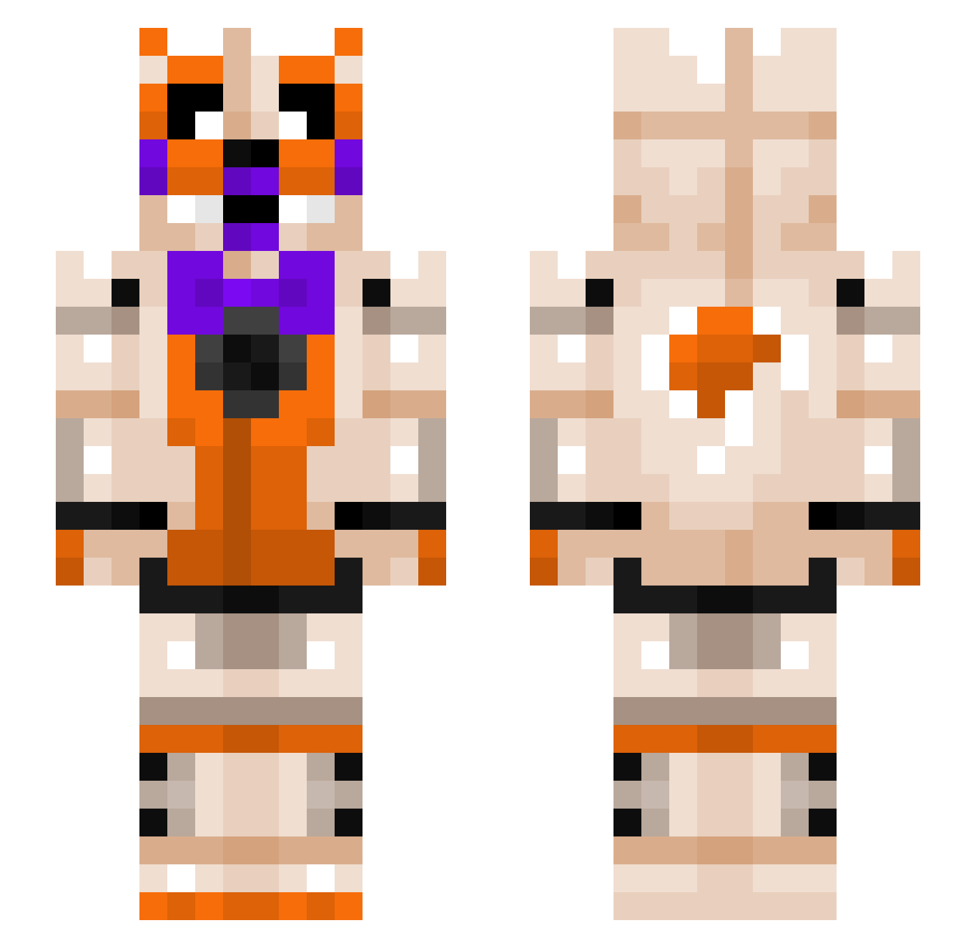 Lilc0rn Minecraft skin, front and back view