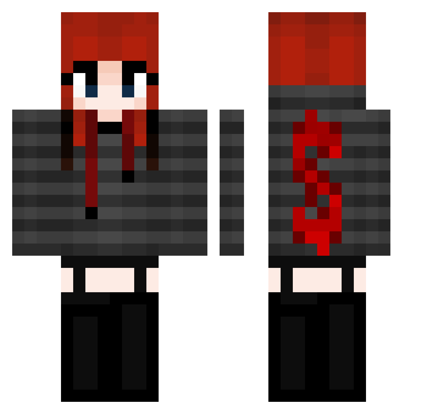 Tochiii Minecraft skin, front and back view
