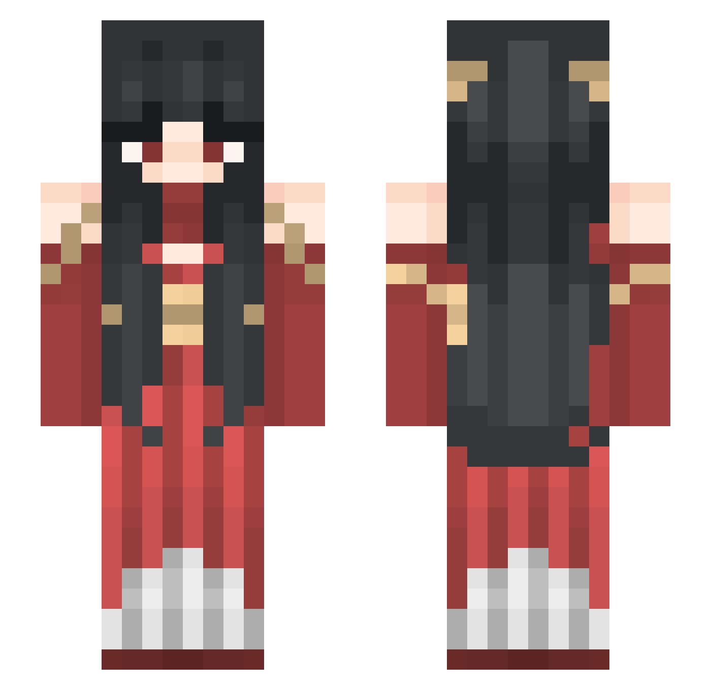 Pekaya Minecraft skin, front and back view