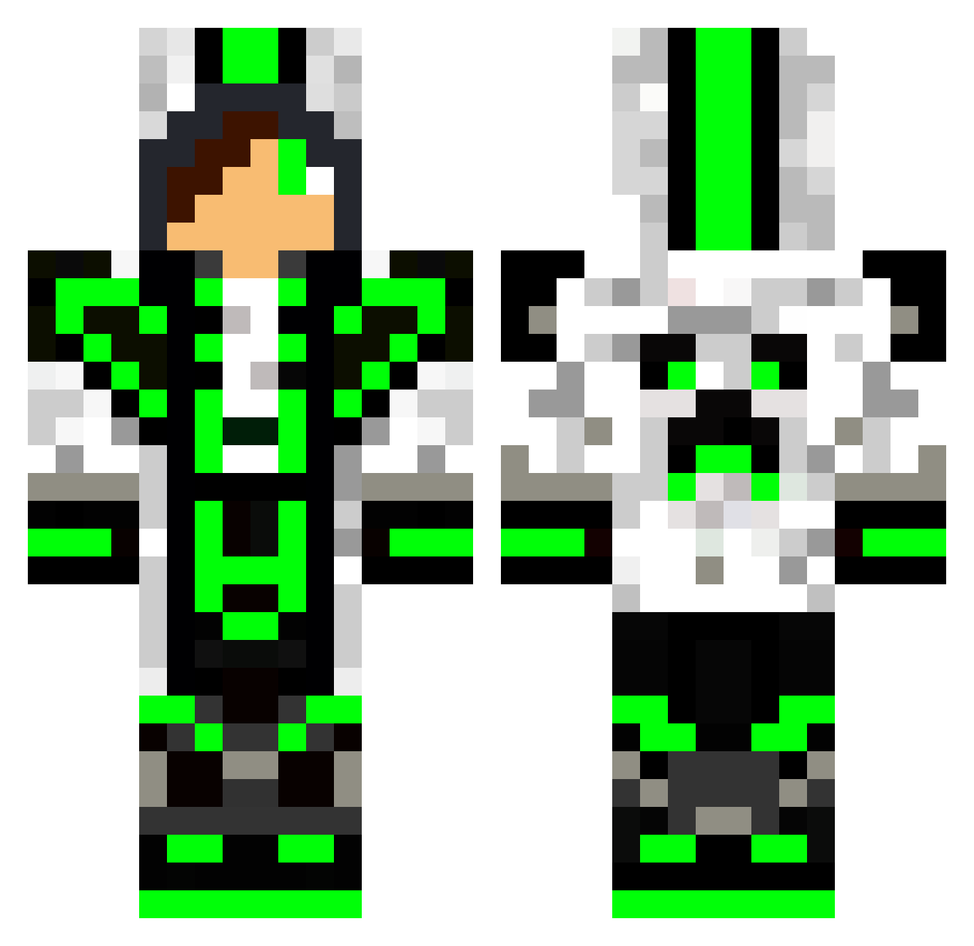 Valetudinarians Minecraft skin, front and back view