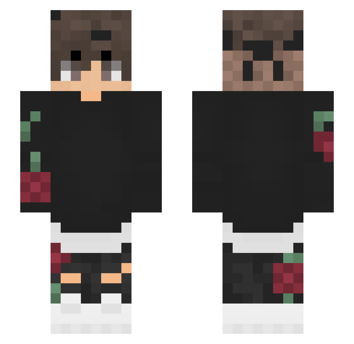 RikAstleyPasta69 Minecraft skin, front and back view