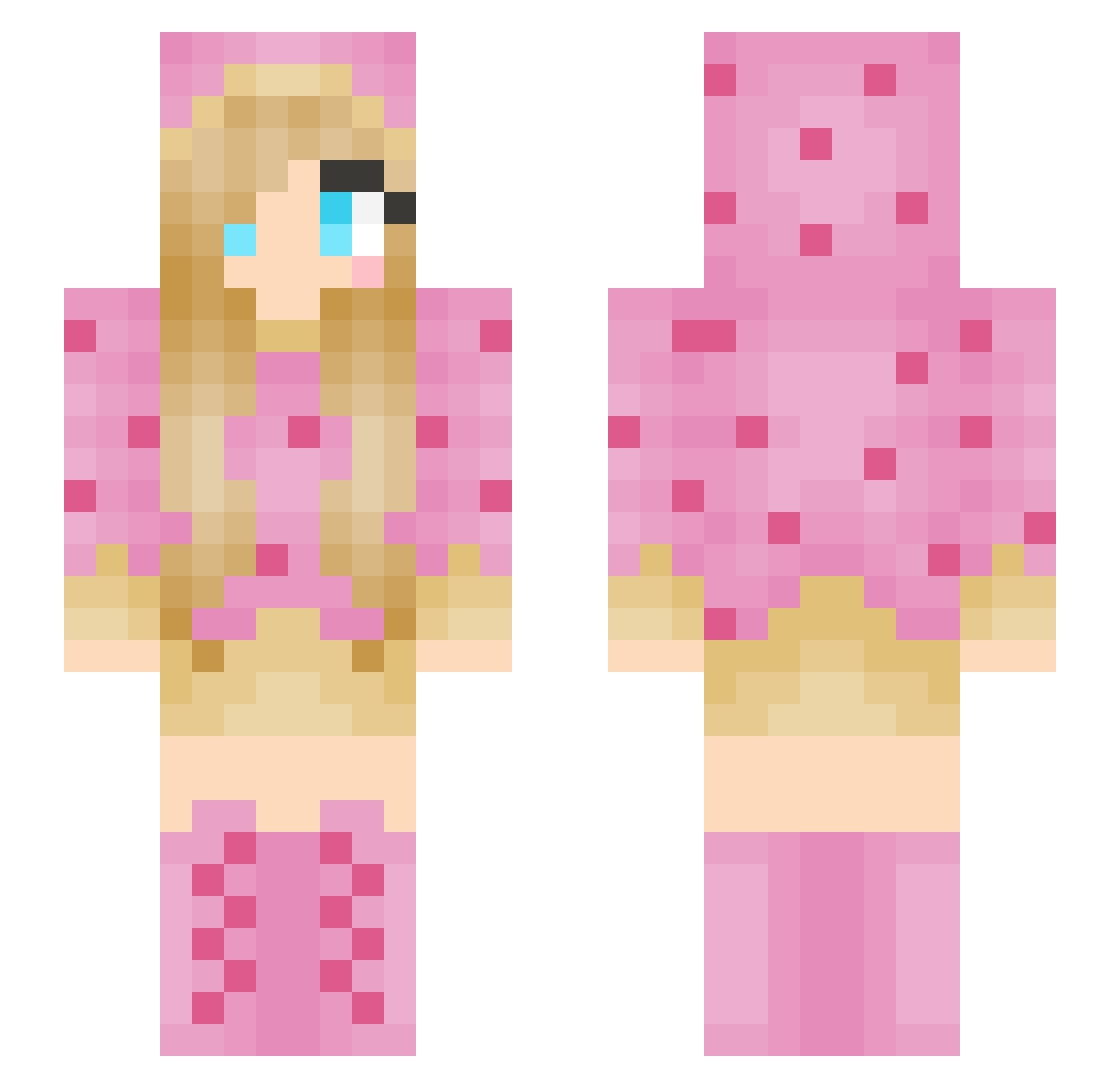 sugarswirls Minecraft skin, front and back view