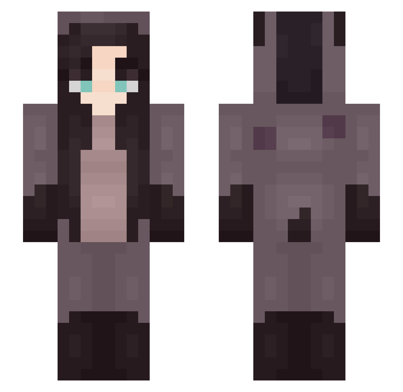 ginger_almond Minecraft skin, front and back view