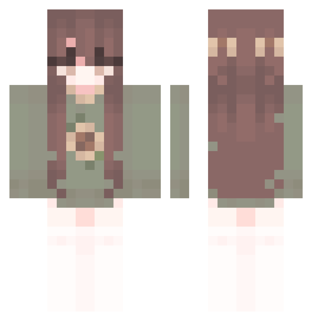 Florinha Minecraft skin, front and back view