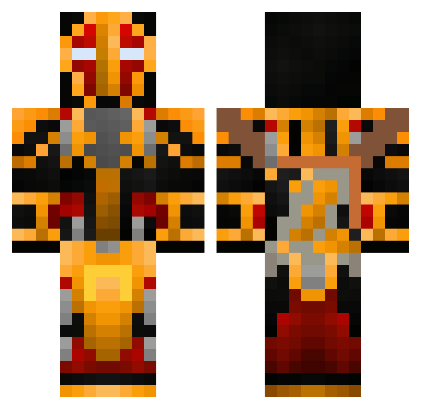The_Letter_Q_ Minecraft skin, front and back view