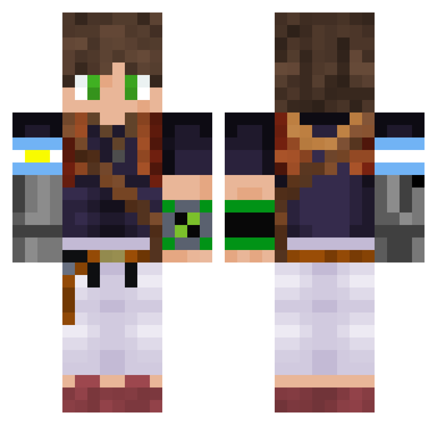 Desgon Minecraft skin, front and back view