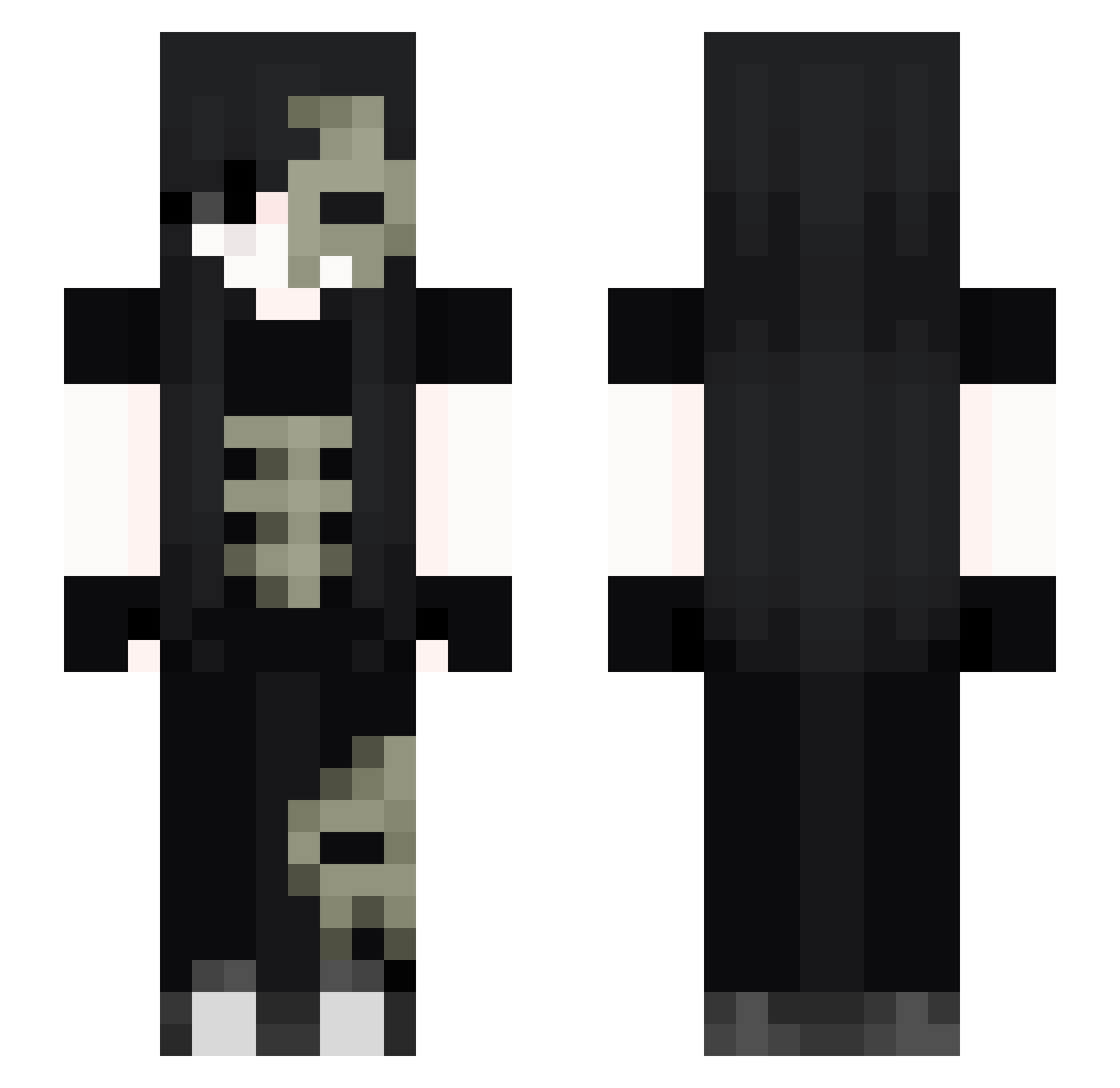 skull1fy Minecraft skin, front and back view