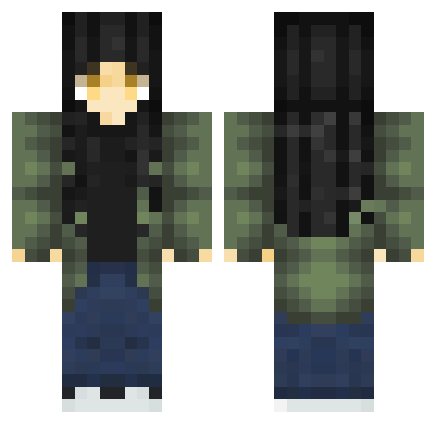 streetmagicia Minecraft skin, front and back view