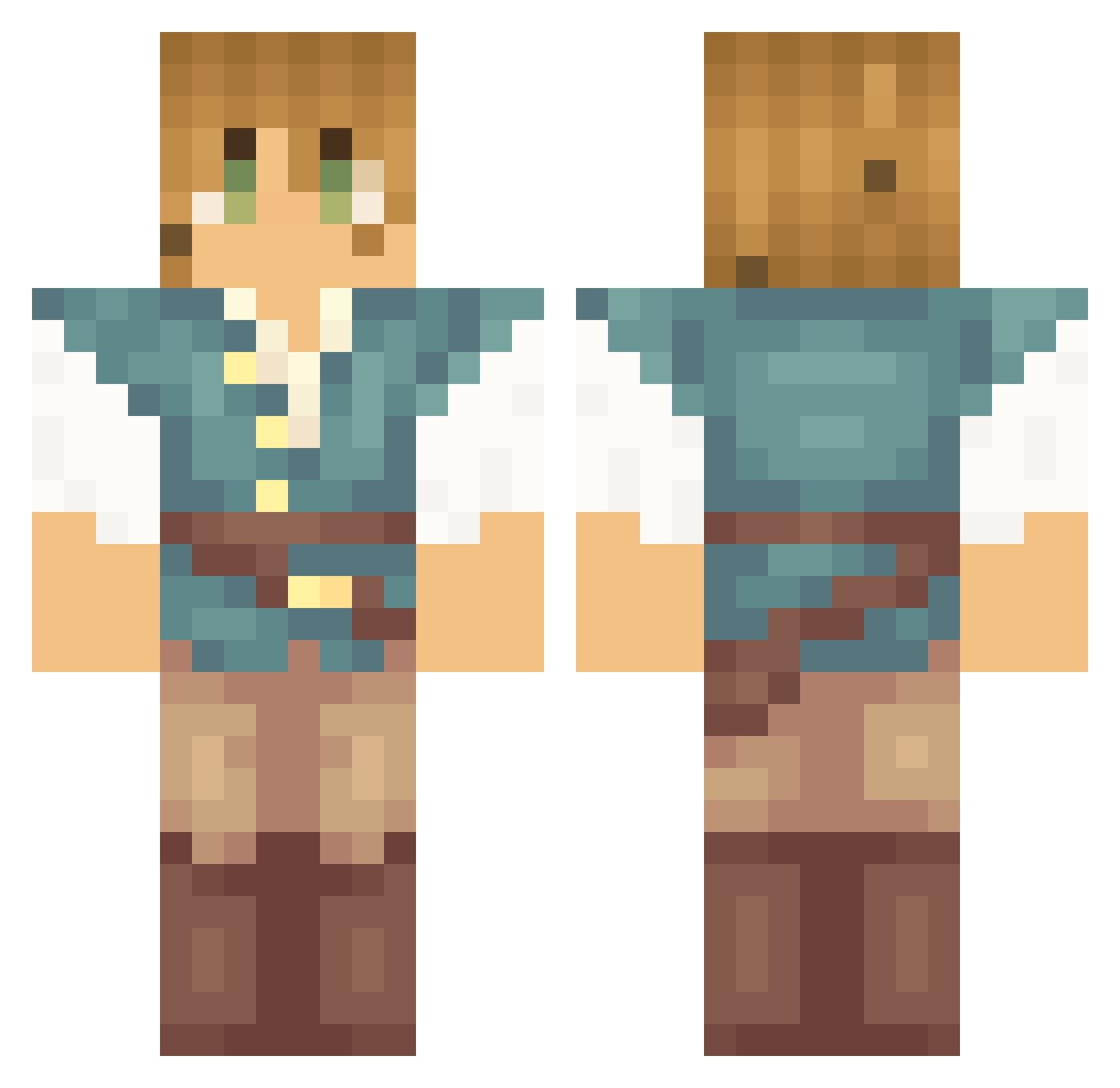 SuperOptimal Minecraft skin, front and back view