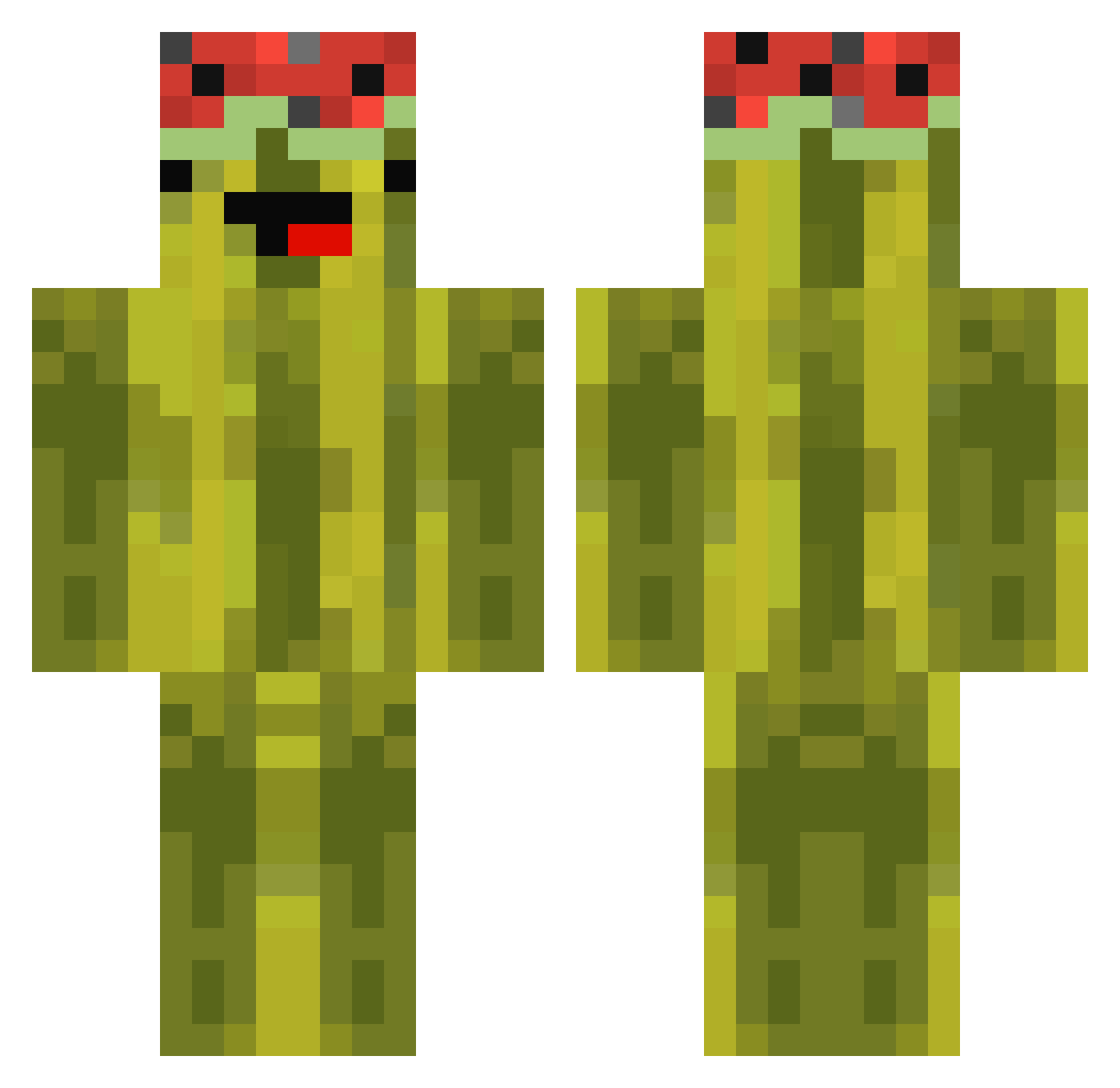 Cloning Minecraft skin, front and back view