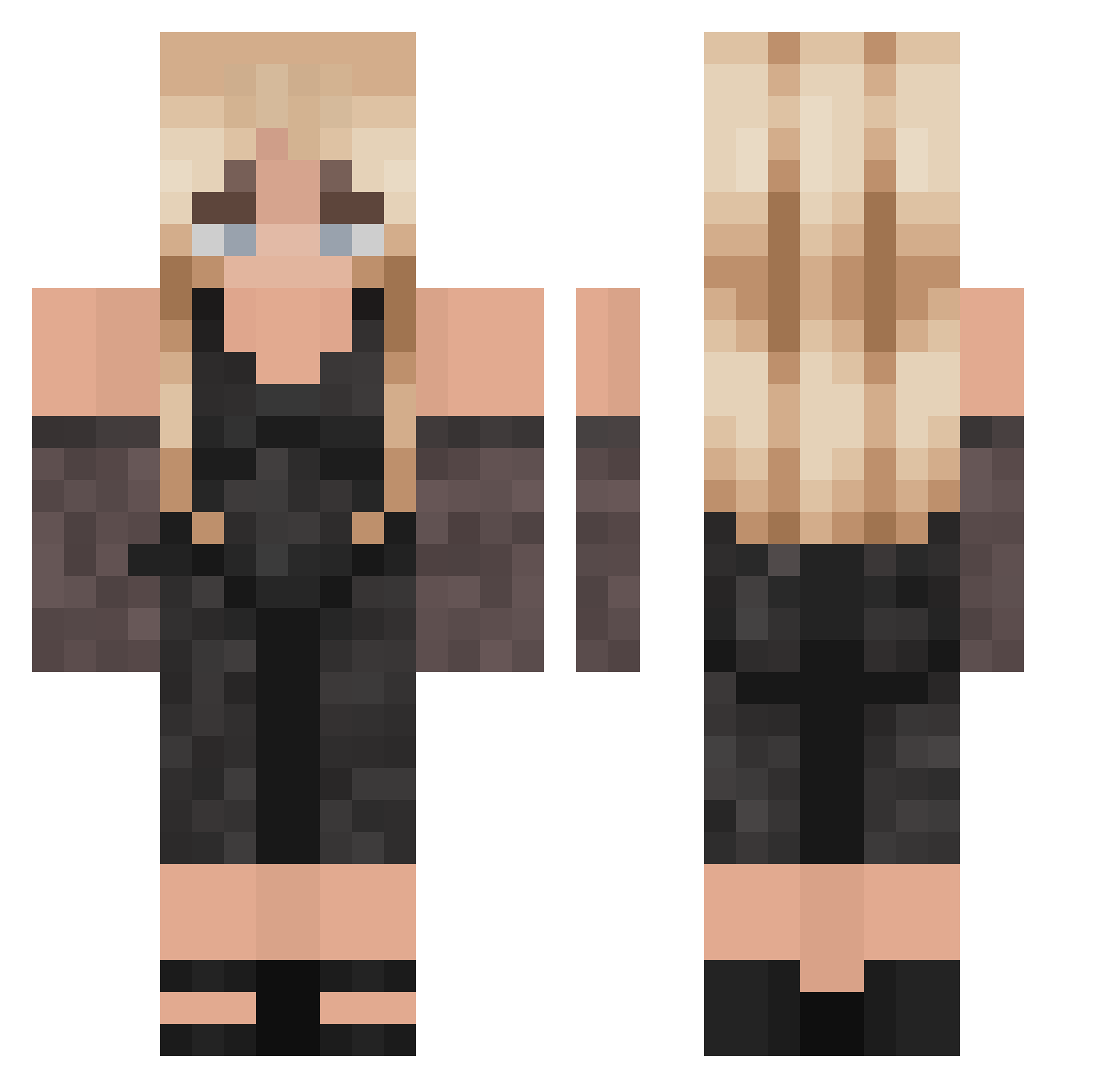 Gigiox Minecraft skin, front and back view