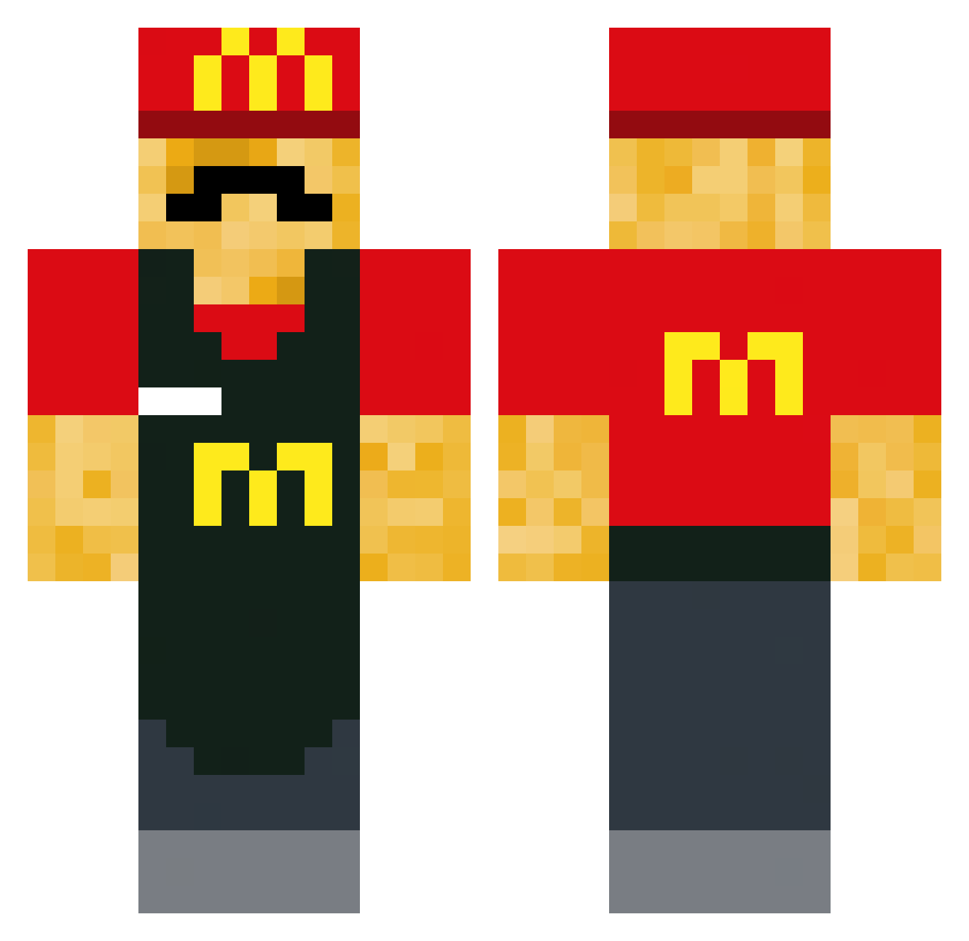 addtex Minecraft skin, front and back view