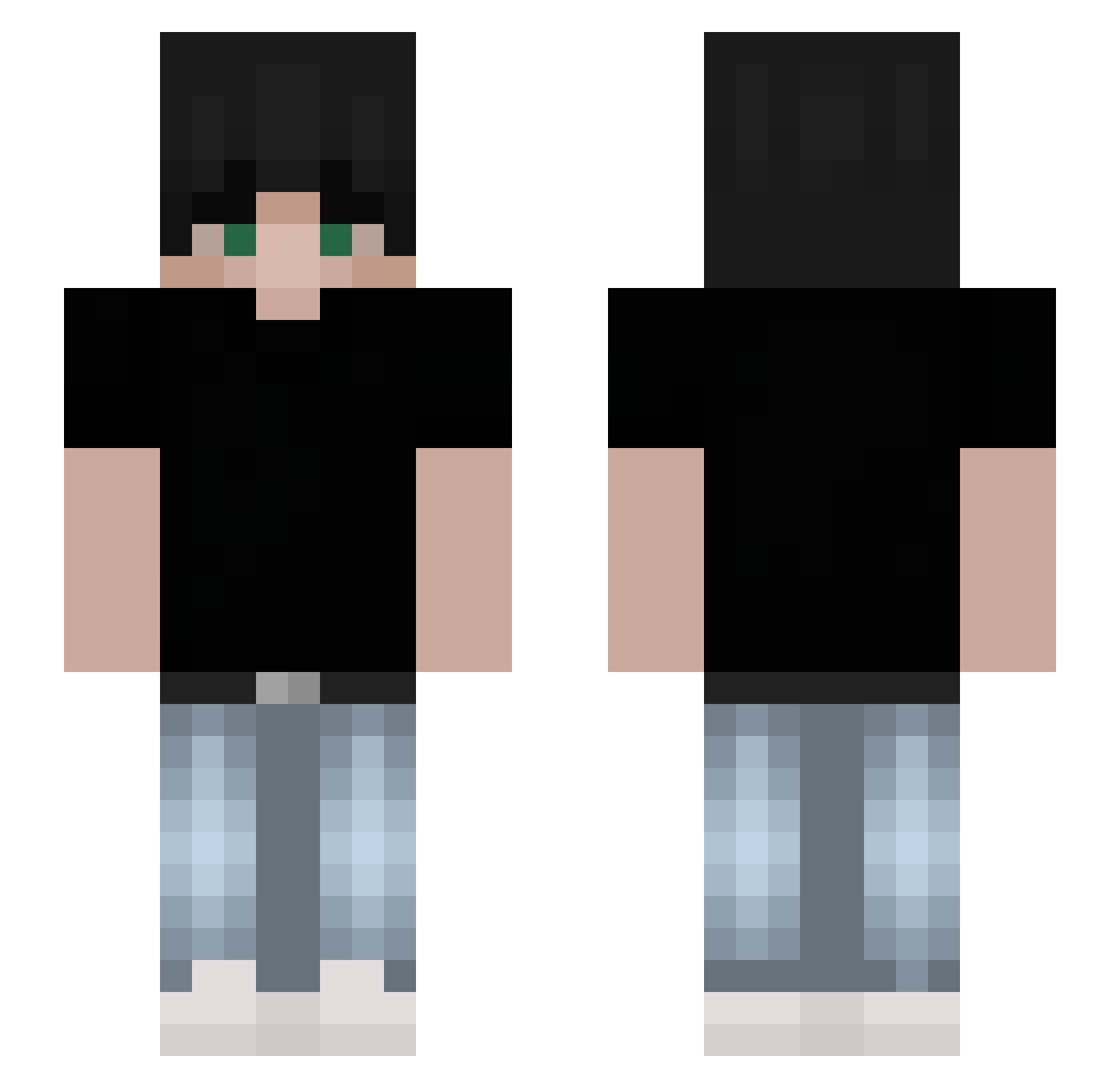 SuitingBird8620 Minecraft skin, front and back view