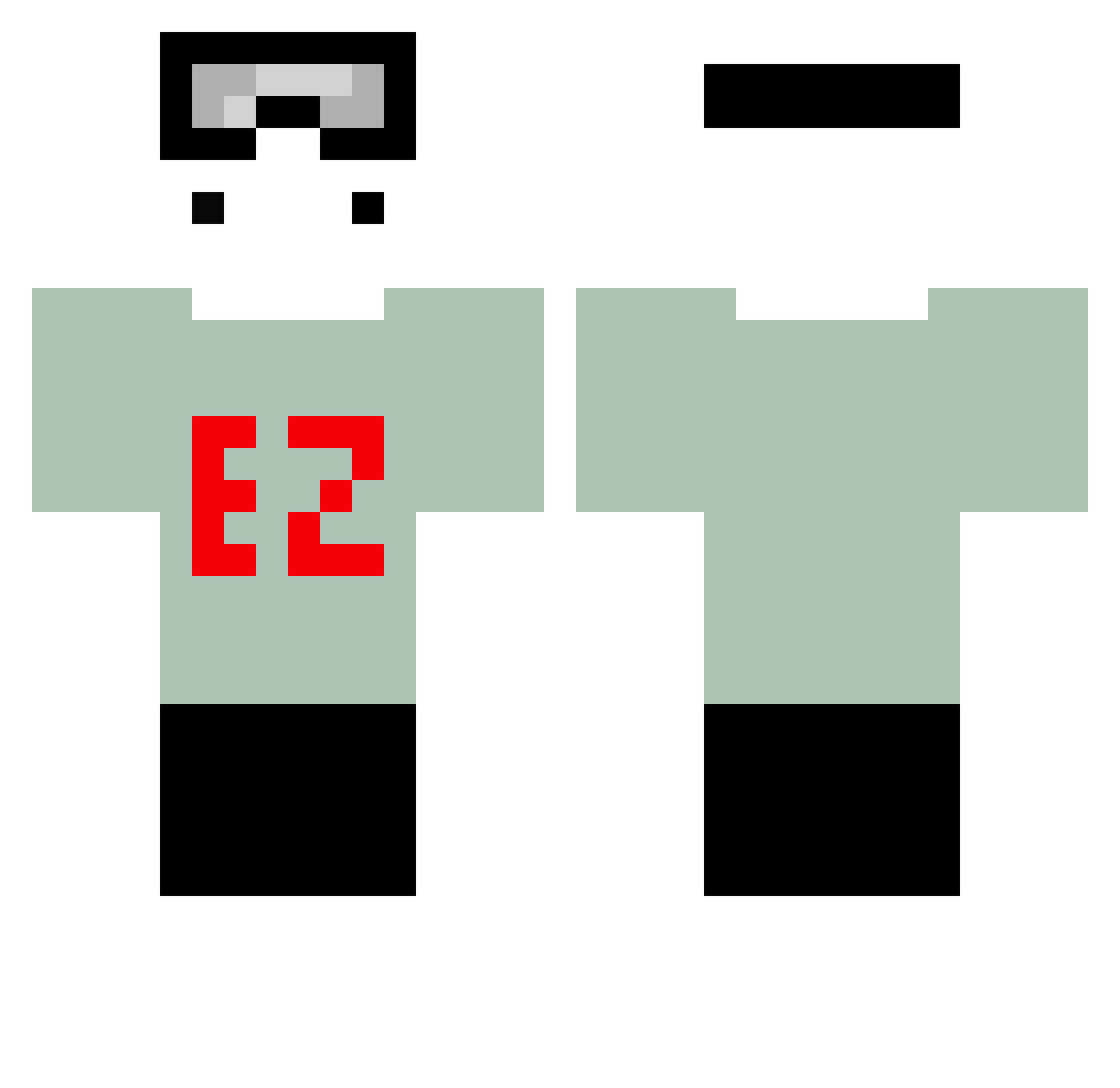 Poignant Minecraft skin, front and back view