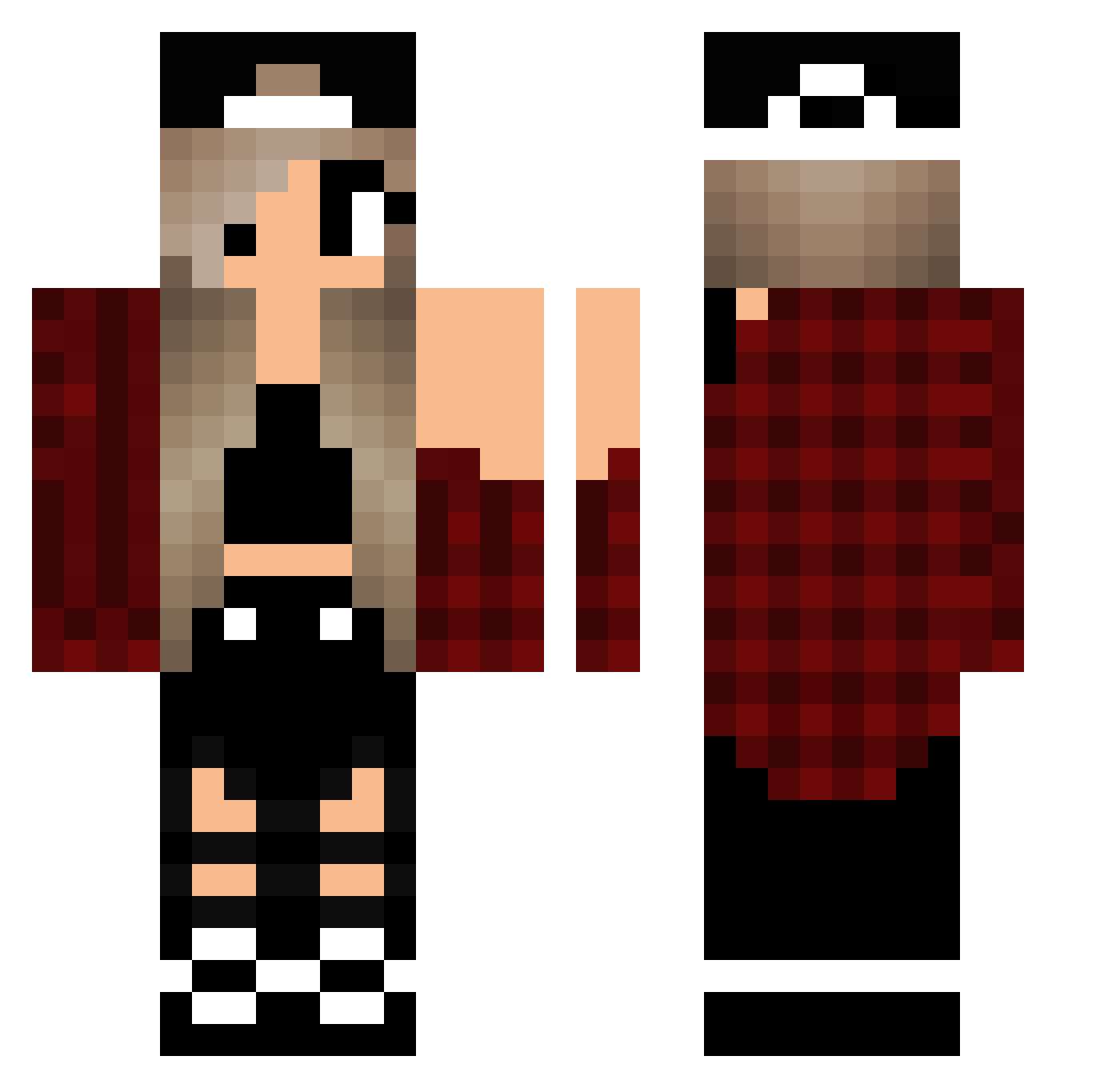 Ramsis Minecraft skin, front and back view