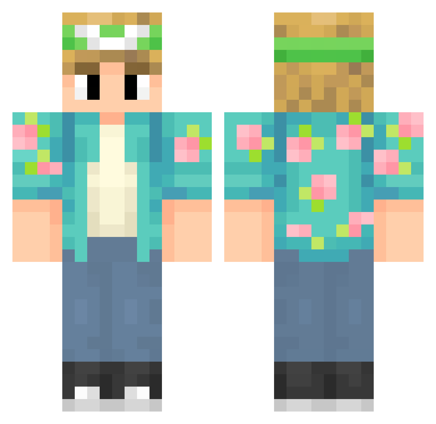Ruddyy Minecraft skin, front and back view