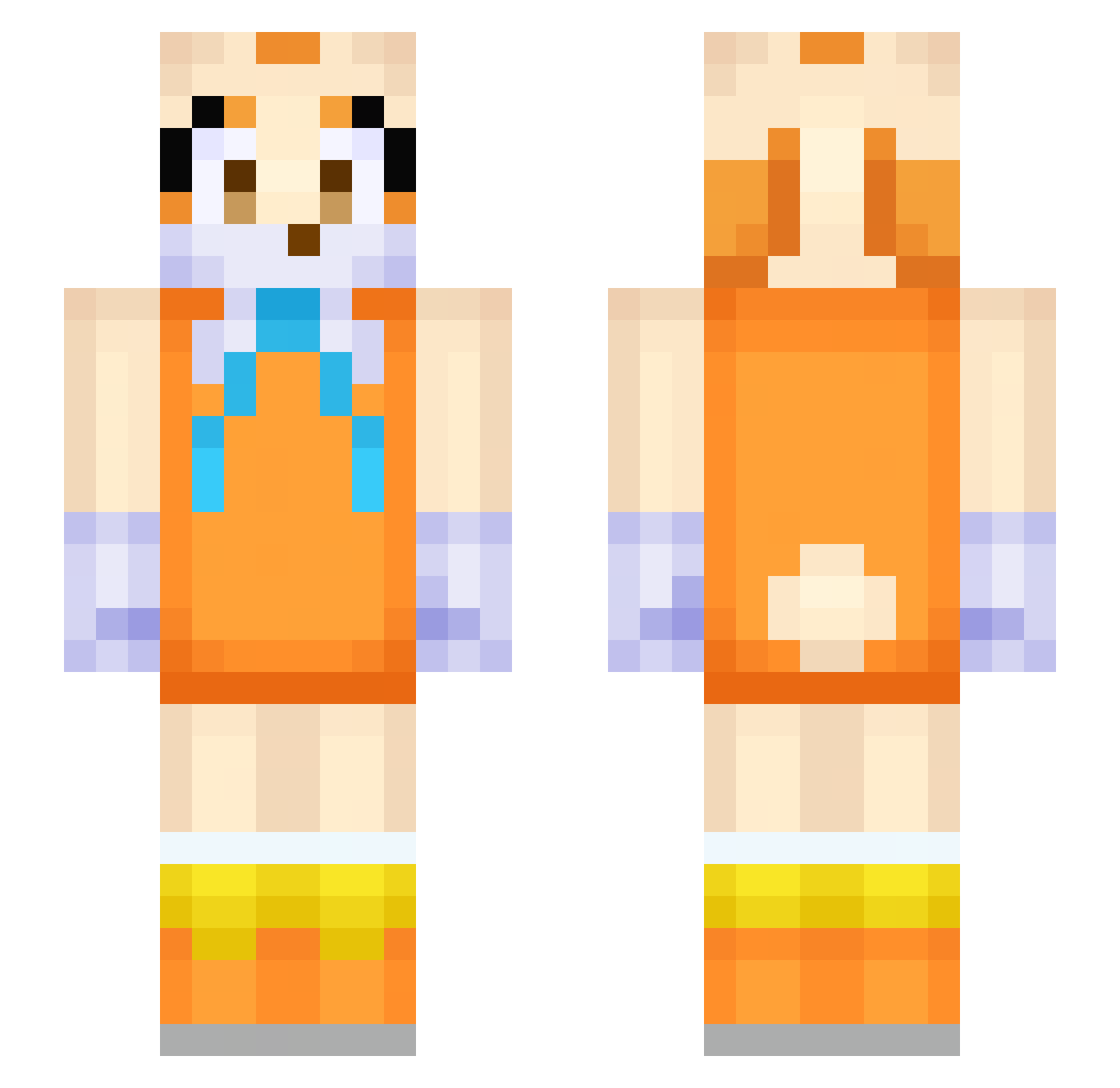 Projetos Minecraft skin, front and back view