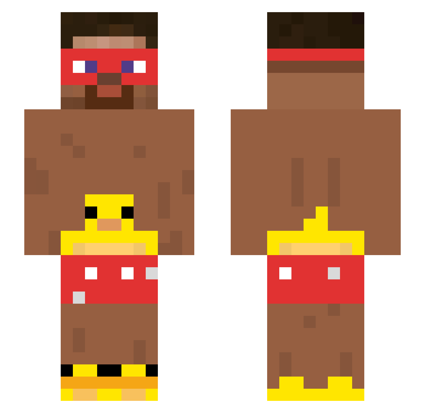 Vraze Minecraft skin, front and back view