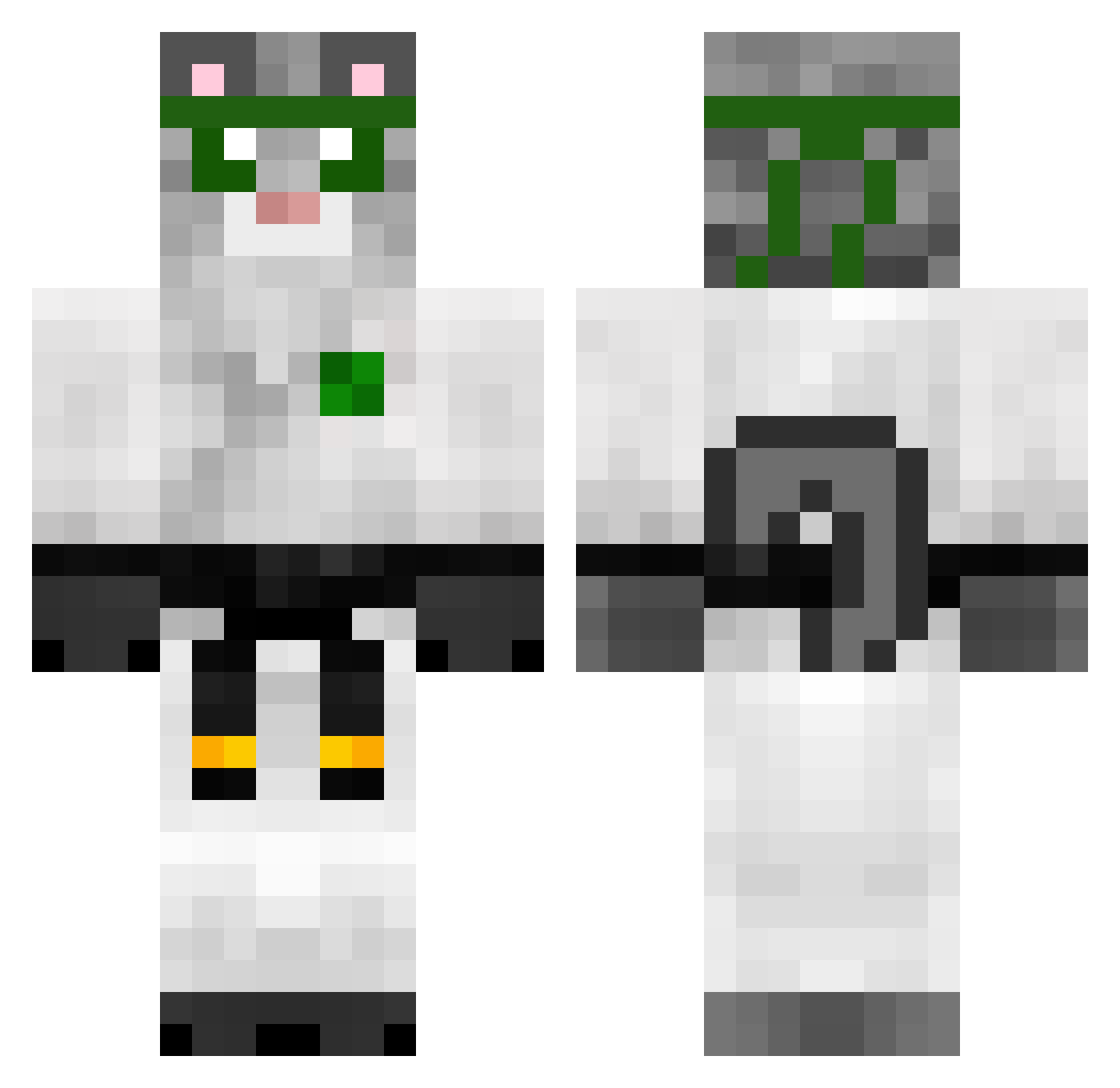 bencat18 Minecraft skin, front and back view
