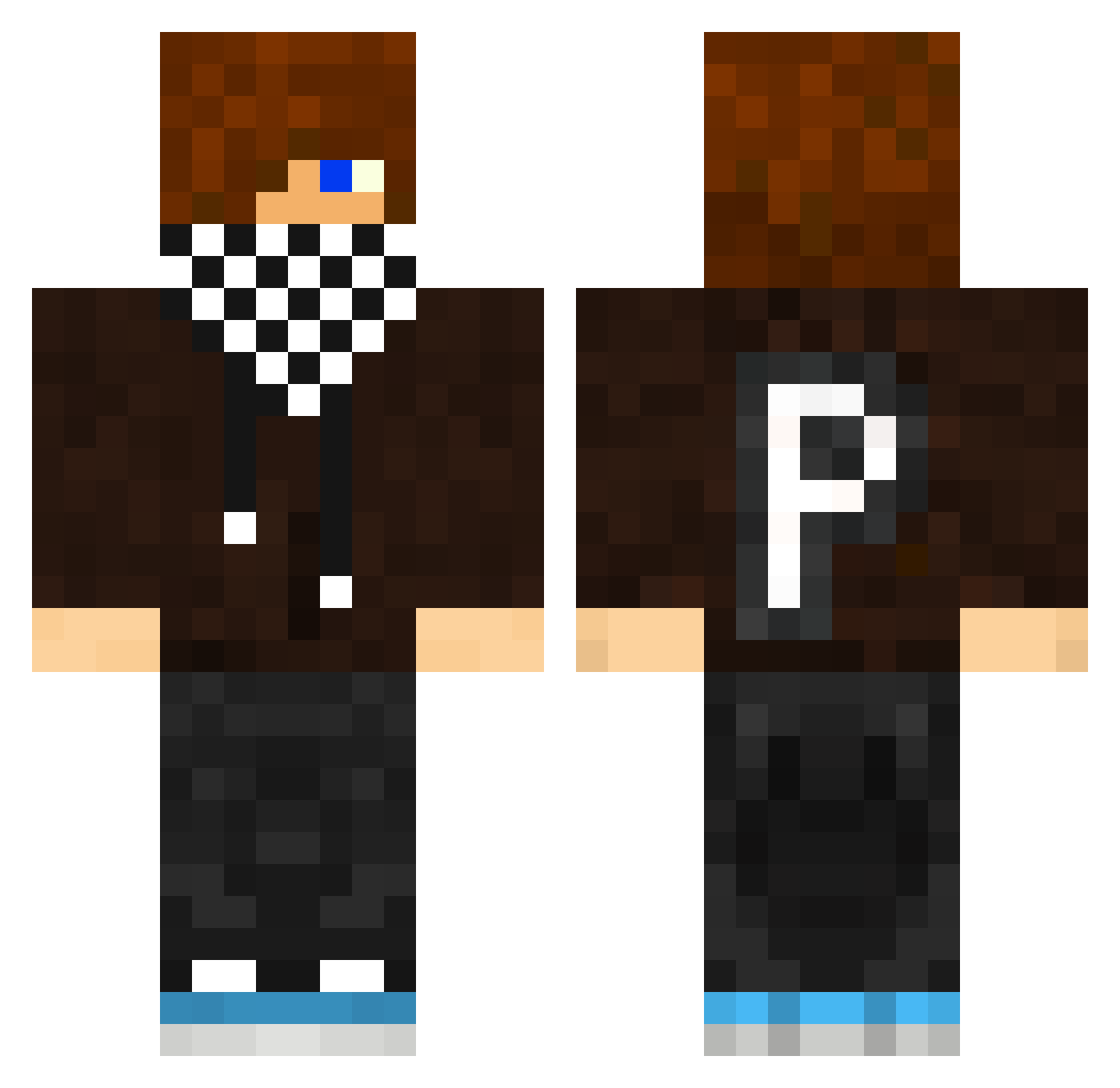 Skandynaw Minecraft skin, front and back view