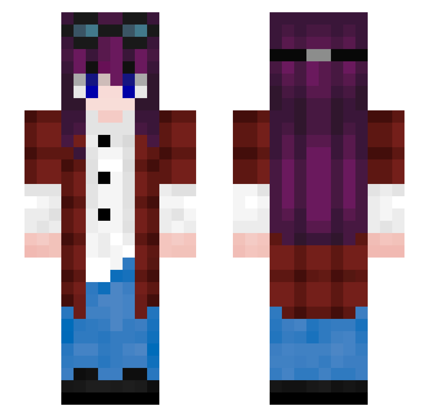 Sobakina Minecraft skin, front and back view