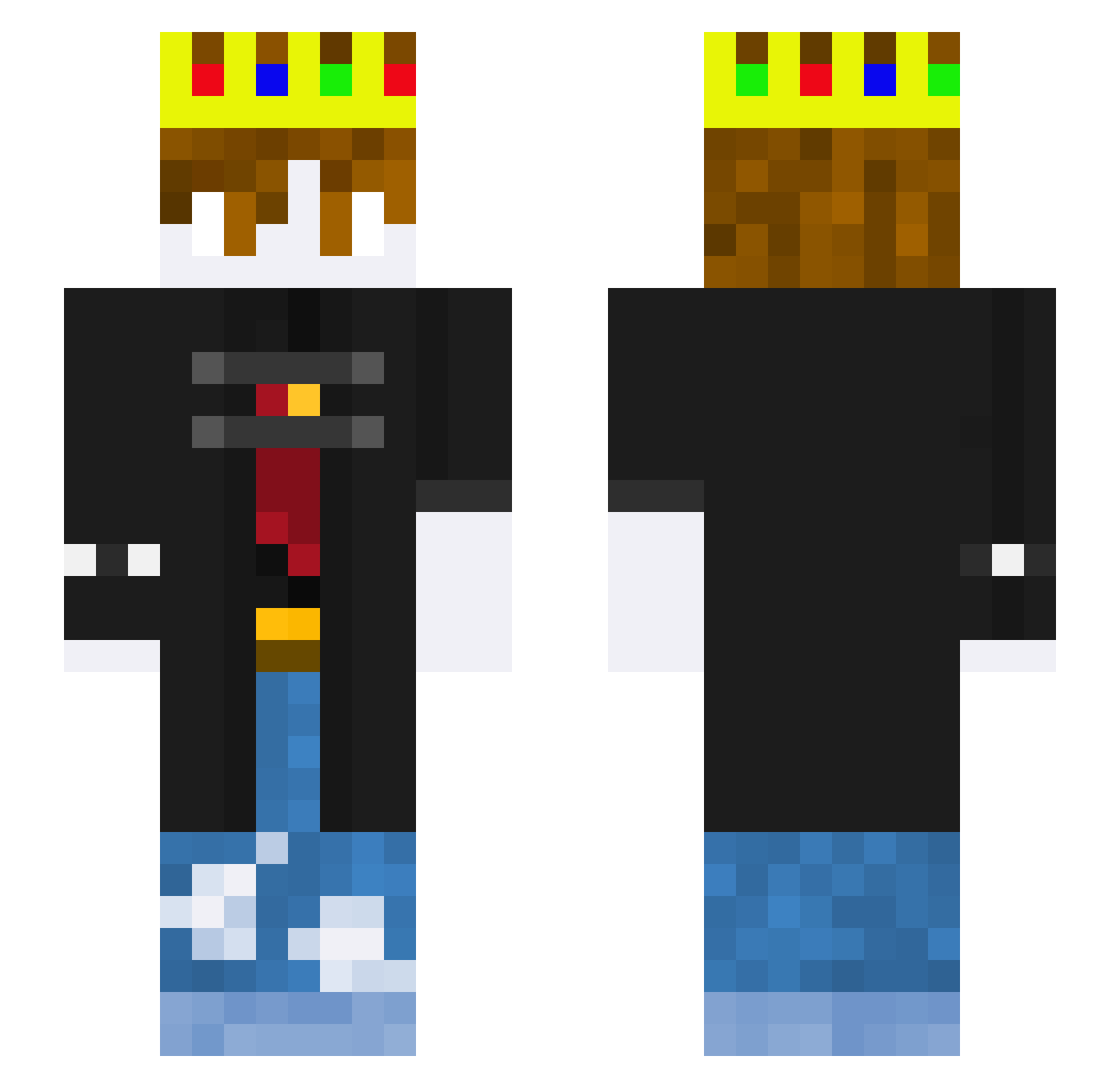 Three9s Minecraft skin, front and back view