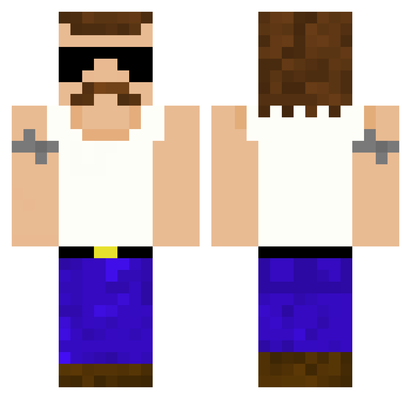 Toeqe Minecraft skin, front and back view