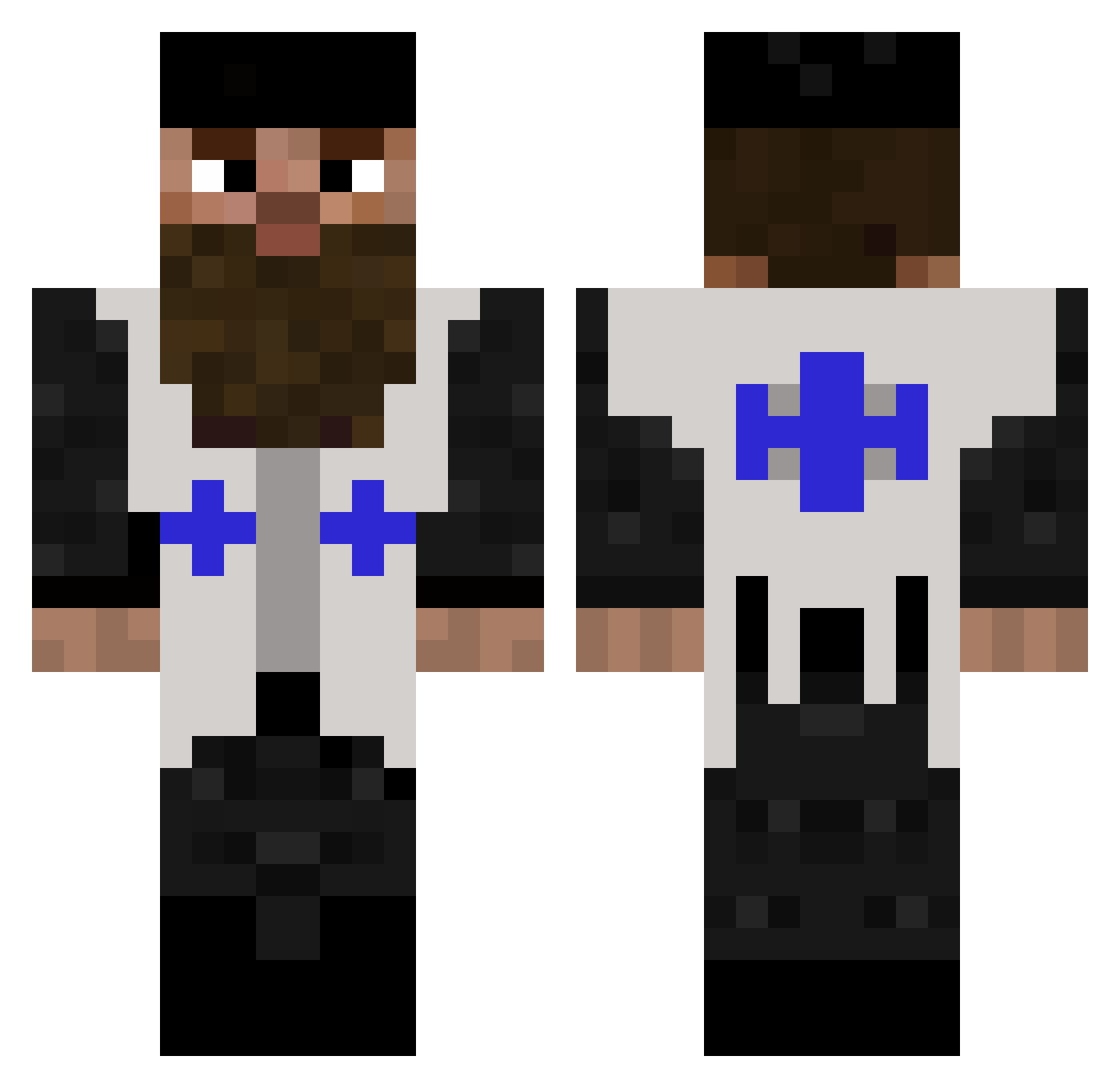 Shetanyahu Minecraft skin, front and back view