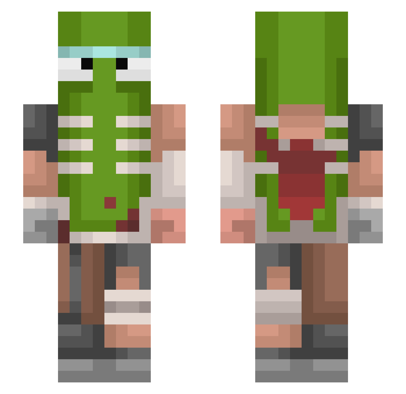 thundercitten Minecraft skin, front and back view