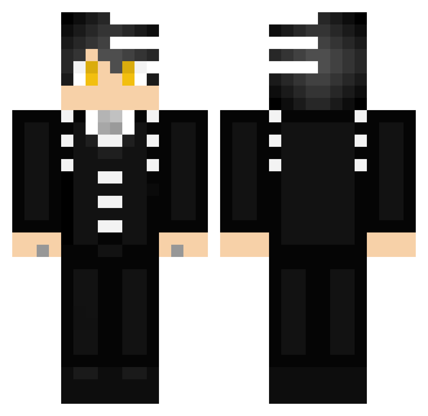 Kummel Minecraft skin, front and back view