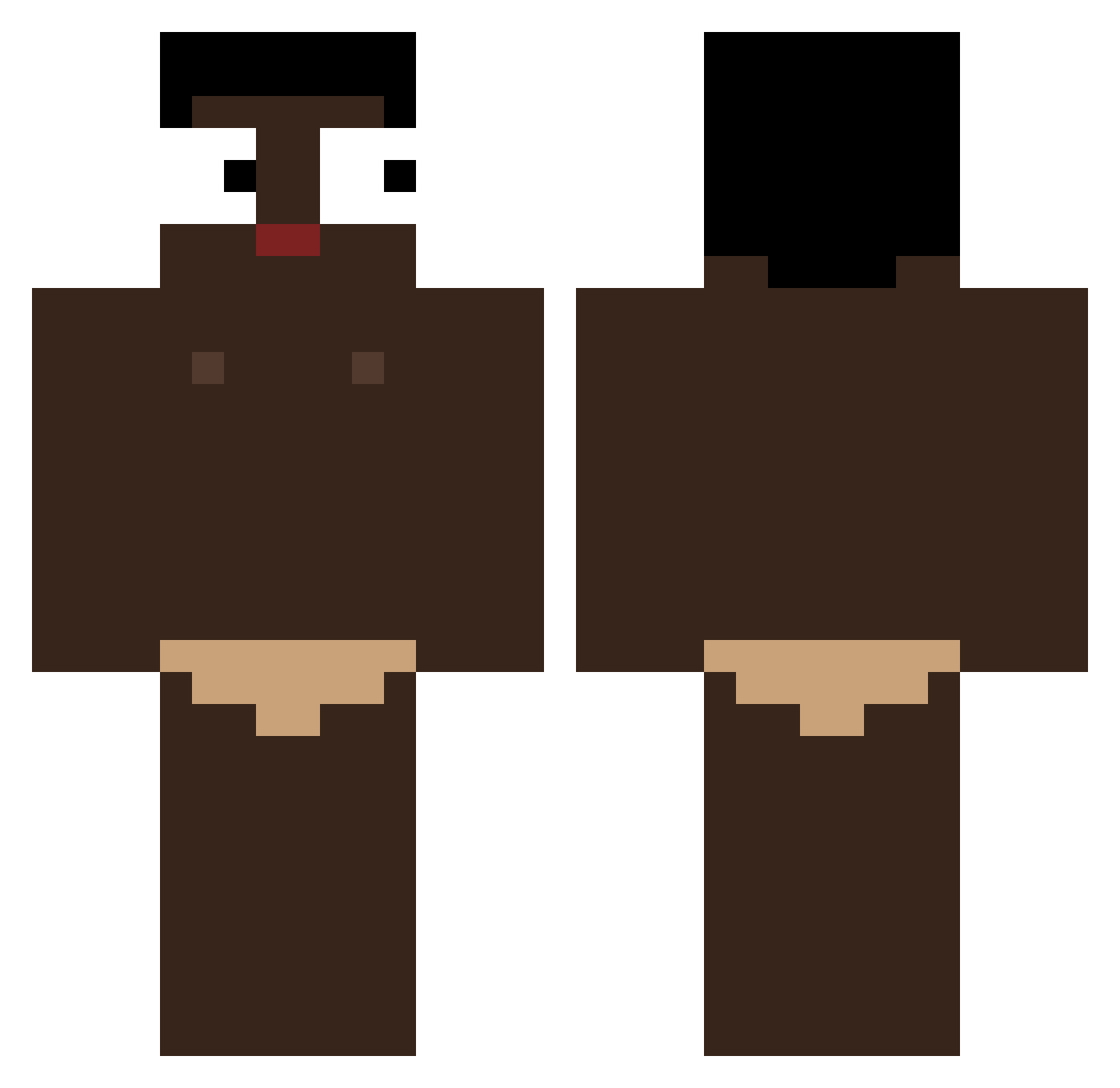 PooLipss Minecraft skin, front and back view
