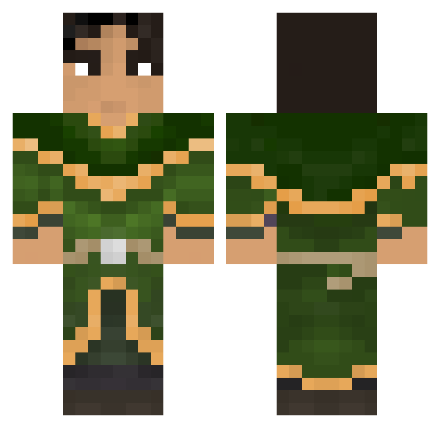 Arcane_Sama Minecraft skin, front and back view