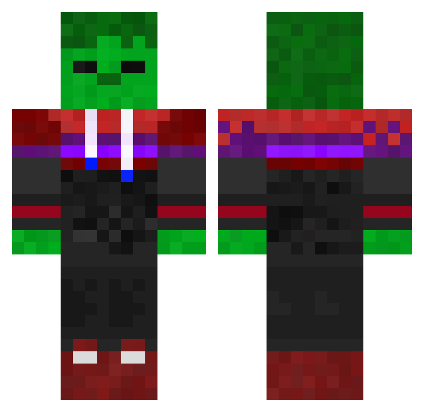 YoungWalli Minecraft skin, front and back view