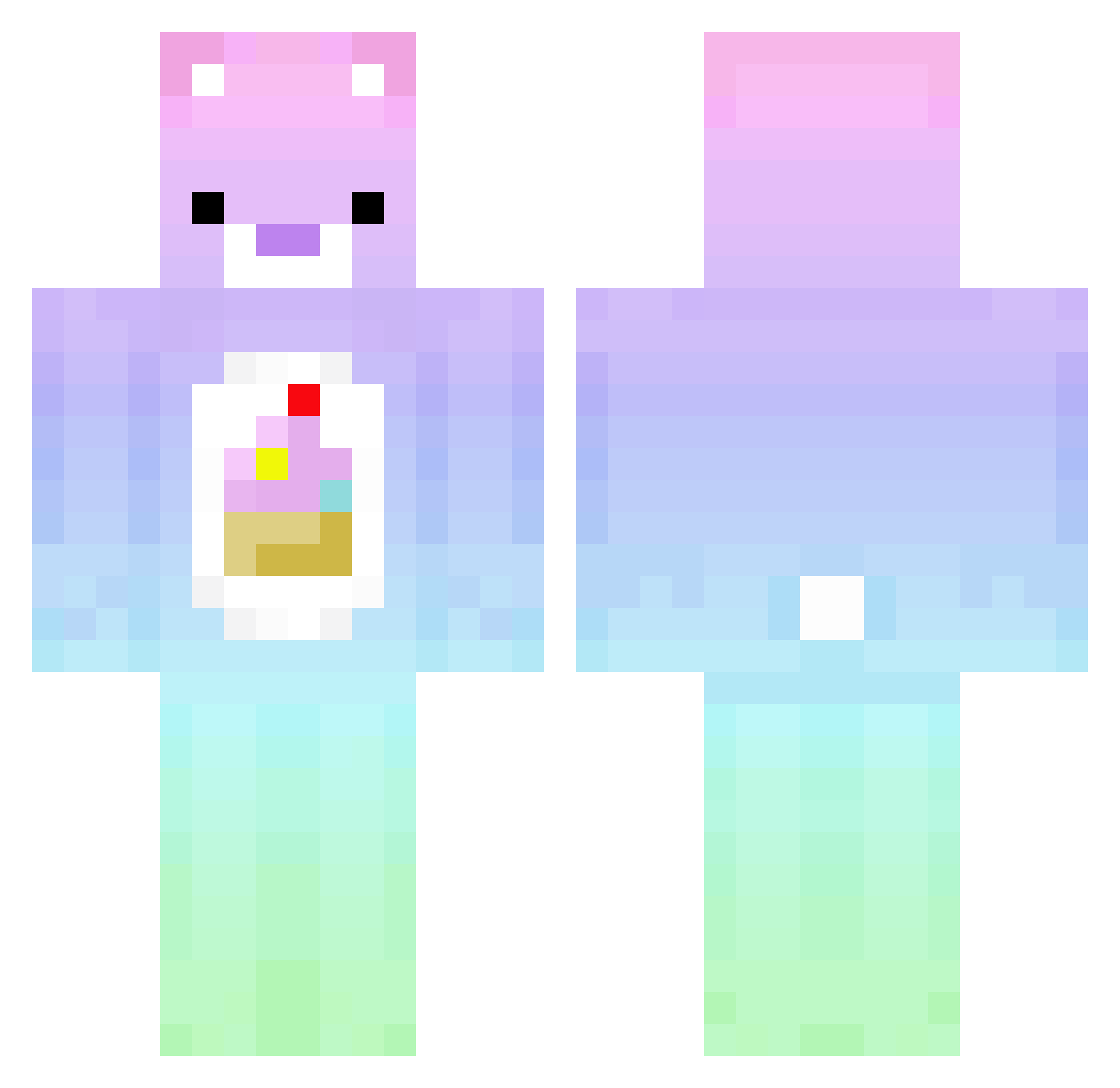 snywtf Minecraft skin, front and back view