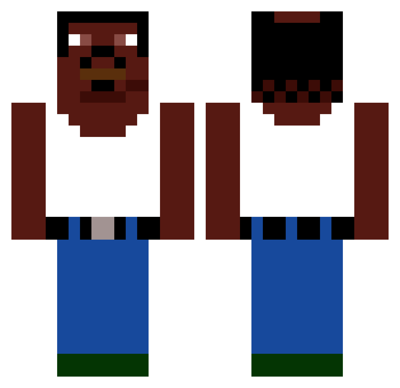 TheDevilsToll Minecraft skin, front and back view