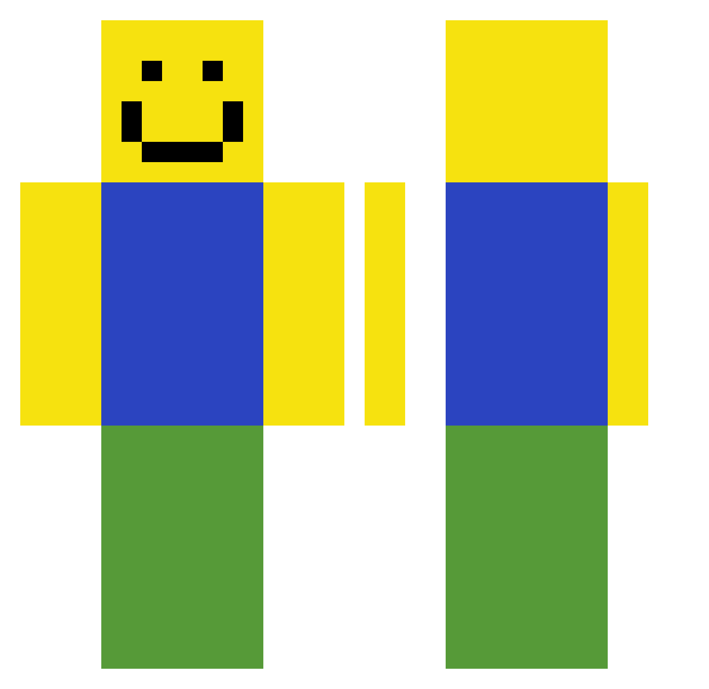 Dergri Minecraft skin, front and back view