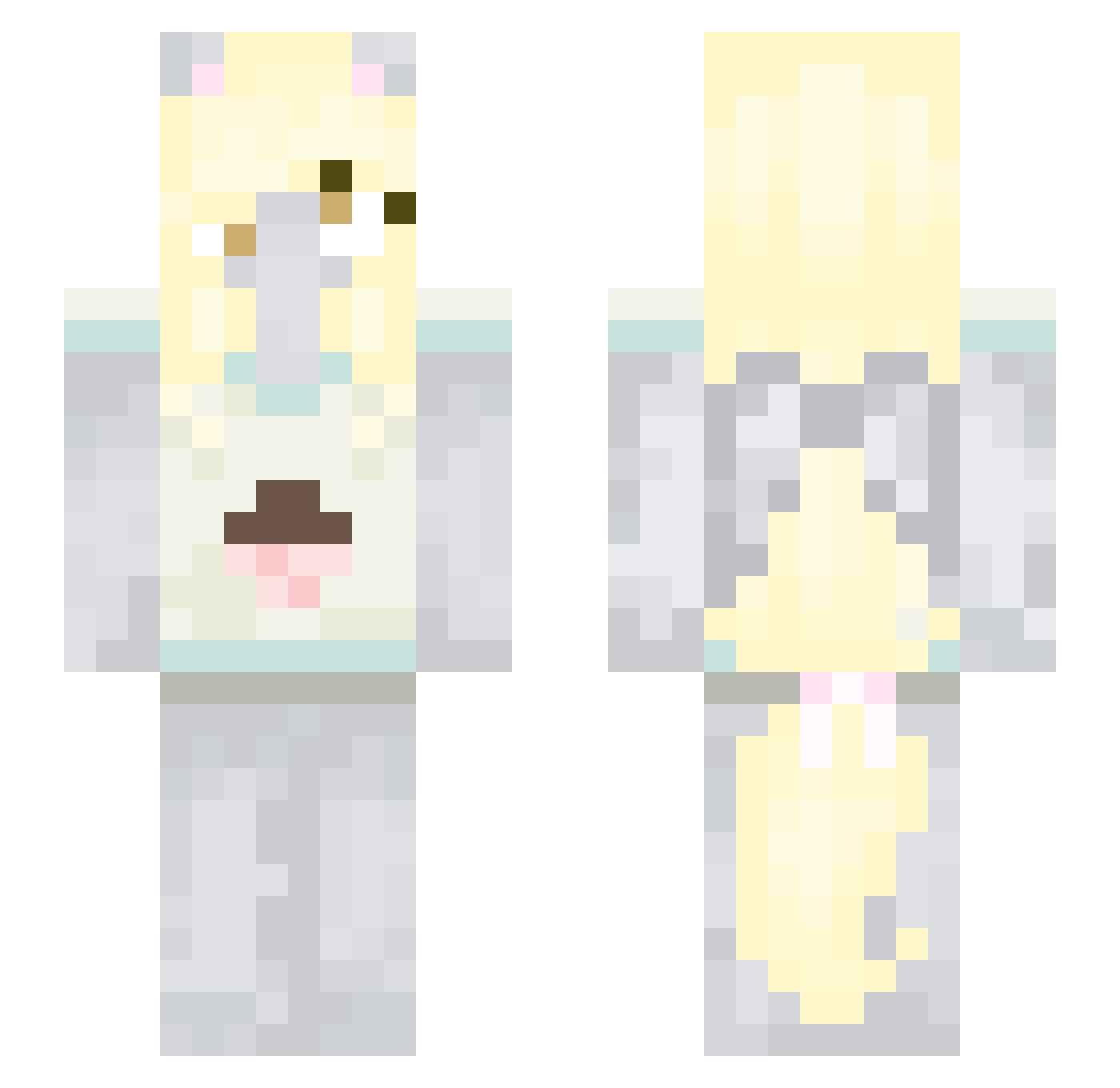 cutepony2006 Minecraft skin, front and back view
