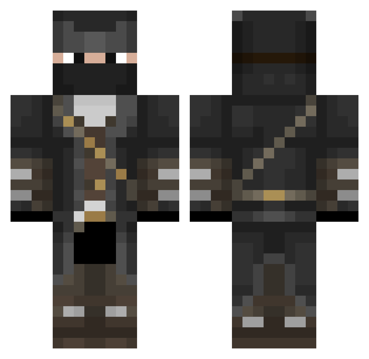 HollowBeast Minecraft skin, front and back view