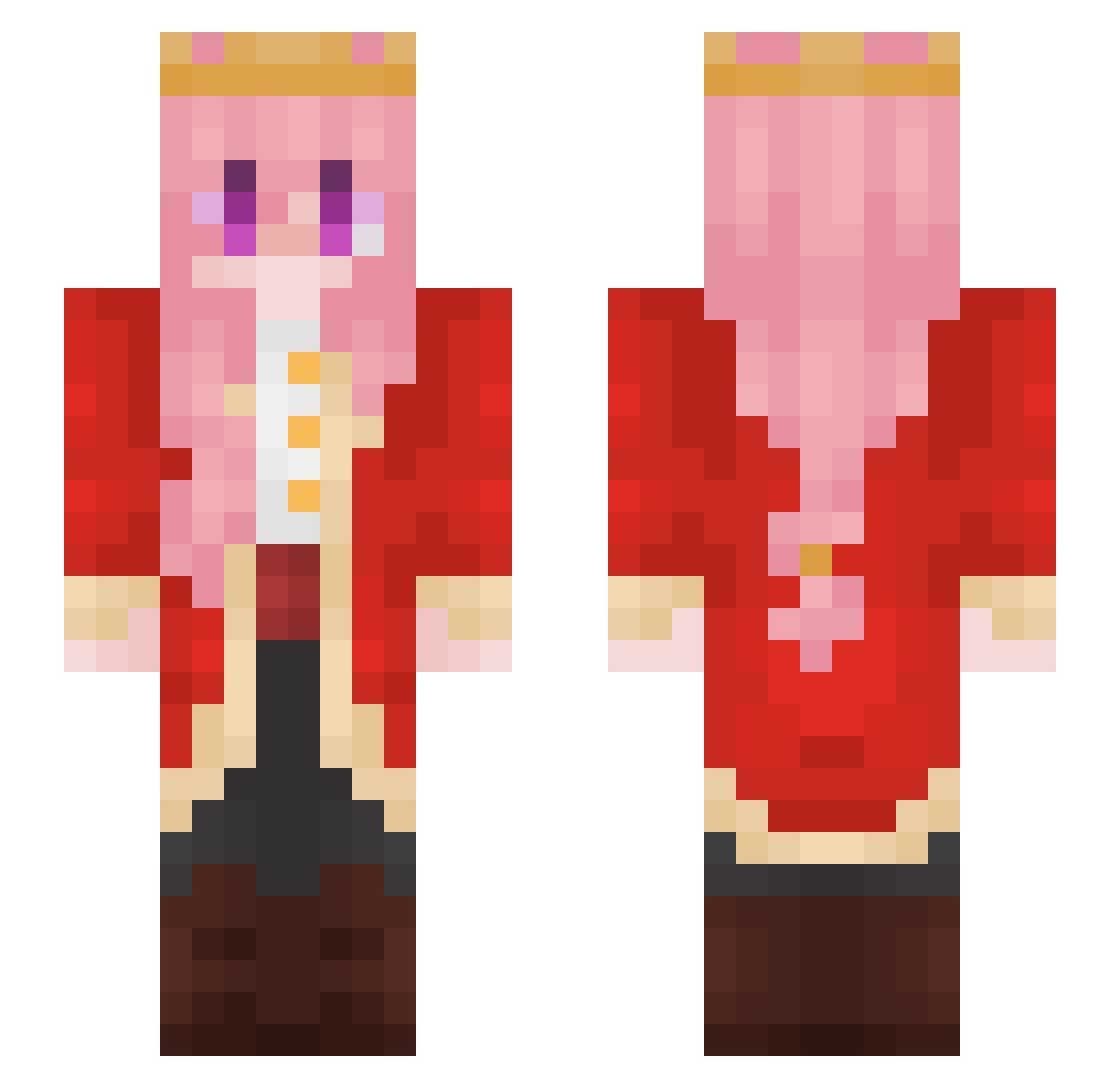 TechnosPotato Minecraft skin, front and back view