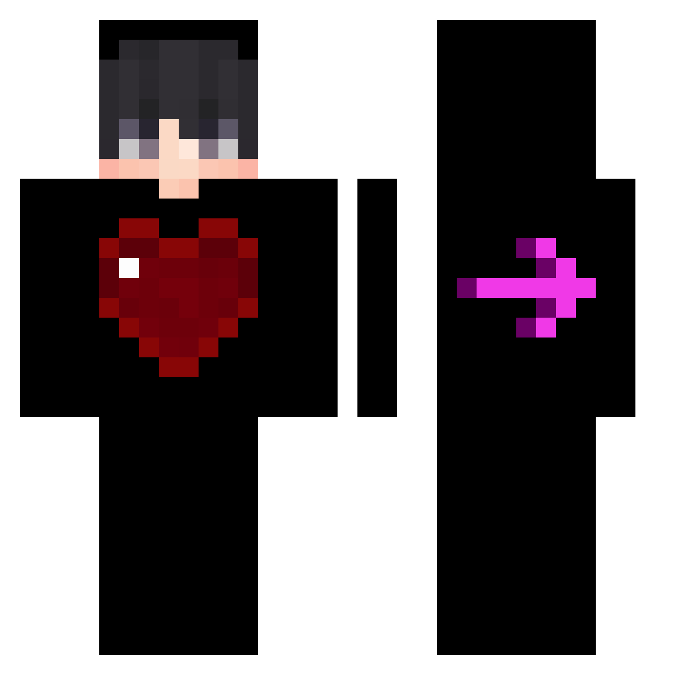 xXChocapikXx Minecraft skin, front and back view