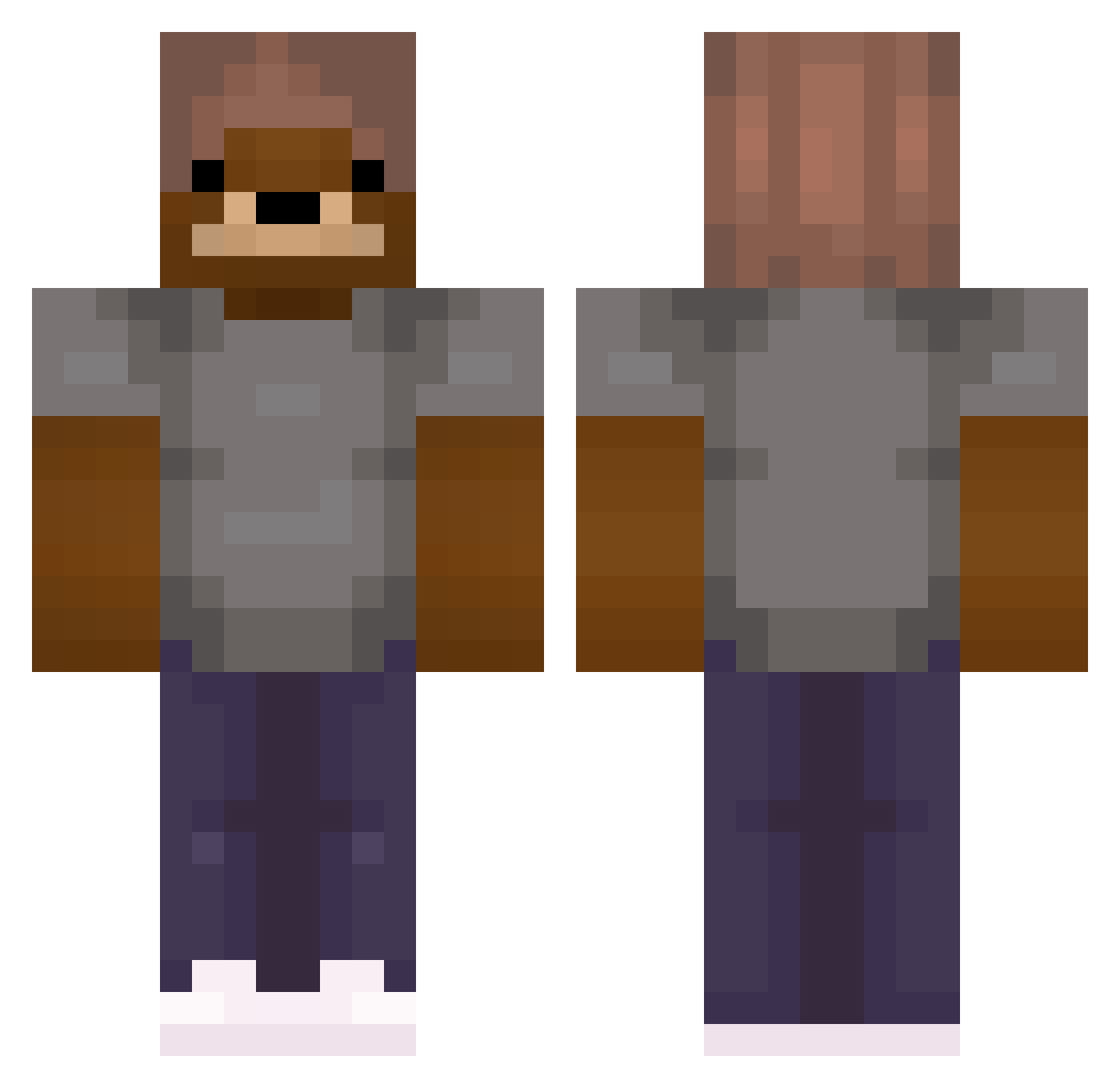 NMPISP2 Minecraft skin, front and back view