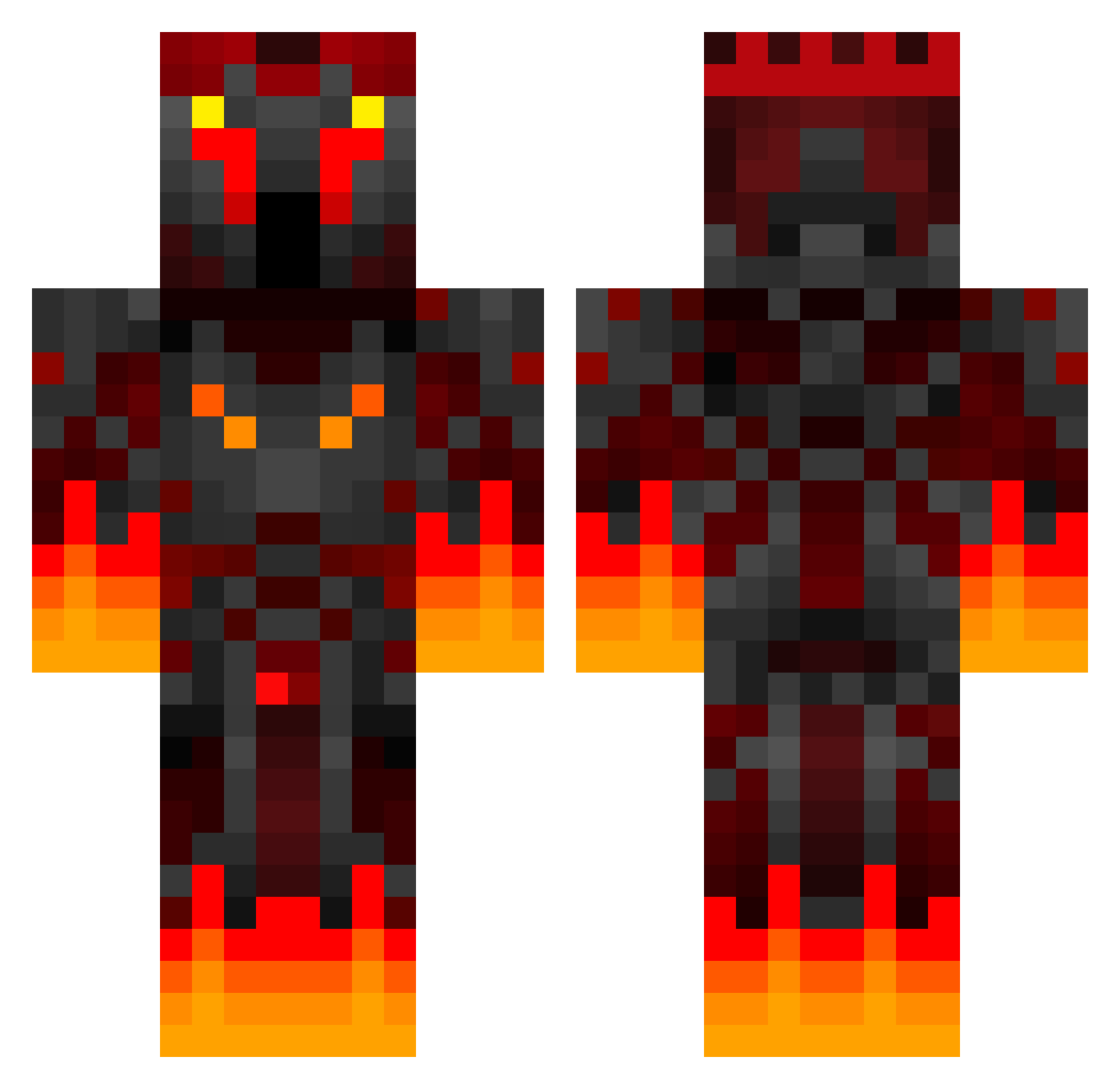 EliteFiel Minecraft skin, front and back view